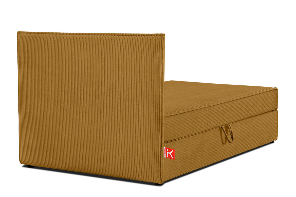 BOXSPRINGBETT ROTI Einzelbett, gelb - Gelb/Schwarz, Holz/Holzwerkstoff (100/200cm) - KONSIMO®