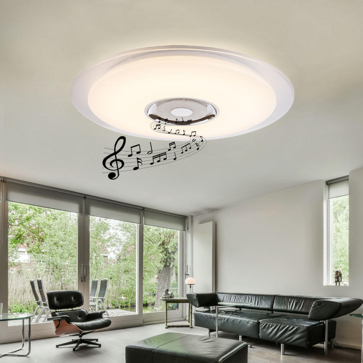 LED DECKENLEUCHTE Tune Silber Metall Acryl - Silberfarben, Metall (60/60/6.1cm) - Globo Lighting