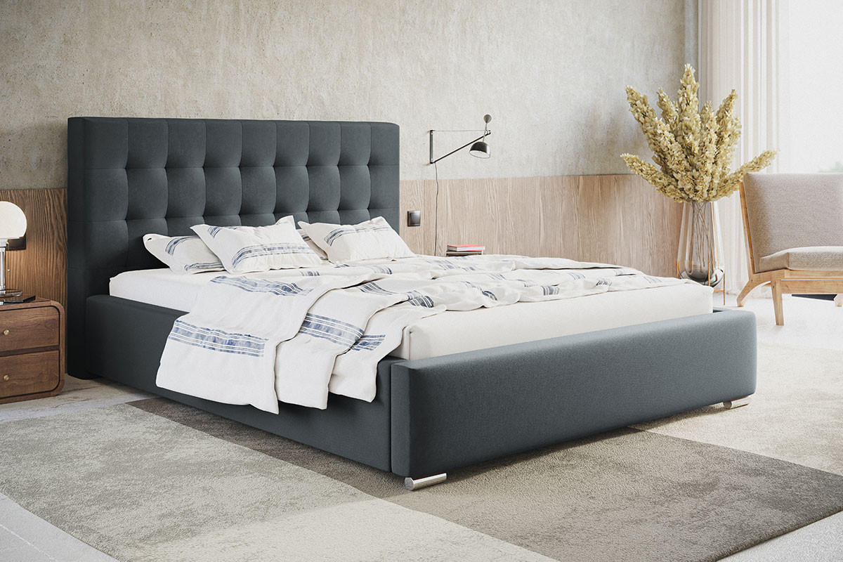 BETT Grafit BEN 2 180x200 cm - Graphitfarben, Textil (180/200cm) - Sepro Meble