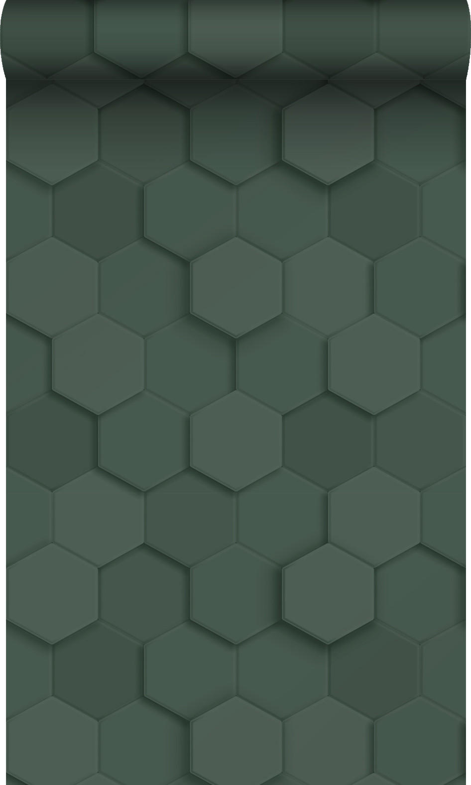 TAPETE 3D Wabenmuster 53 cm x 10.05 m - Grün, Papier (53/1000cm) - Origin Wallcoverings