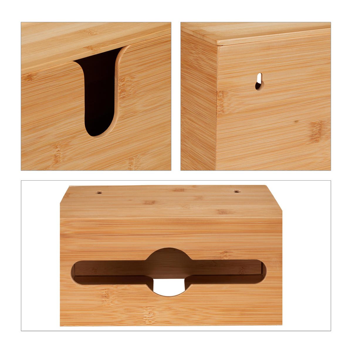 PAPIERHANDTUCHSPENDER - Hellbraun, Holz (27/17/13cm) - Relaxdays