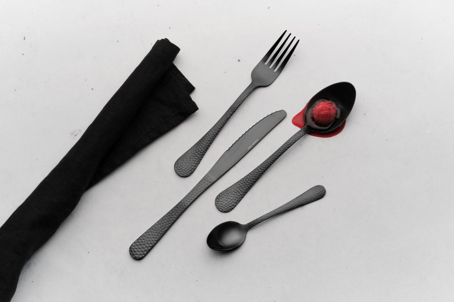 BESTECKSET Luna Black Matt 24-teilig - Schwarz, Metall - Comas