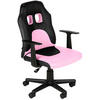JUGENDDREHSTUHL Lederlook Schwarz/Pink - Pink/Schwarz, Kunststoff/Textil (56/83/59cm) - CLP