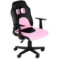 JUGENDDREHSTUHL Lederlook Schwarz/Pink - Pink/Schwarz, Kunststoff/Textil (56/83/59cm) - CLP