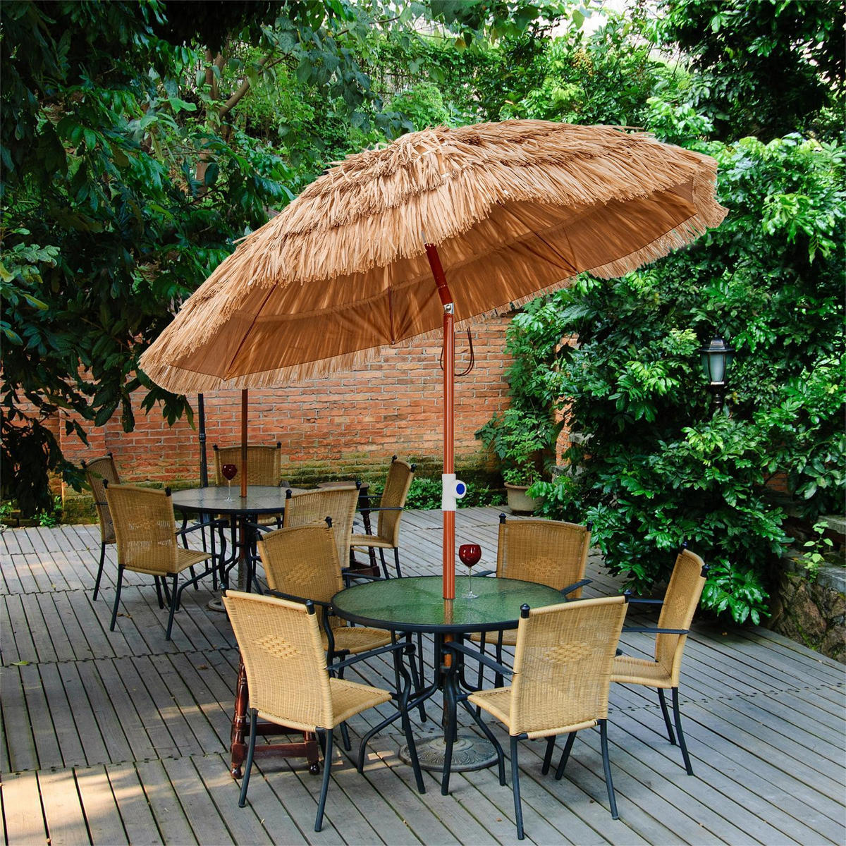 SONNENSCHIRM Natur - Naturfarben, Kunststoff (175/175cm) - COSTWAY