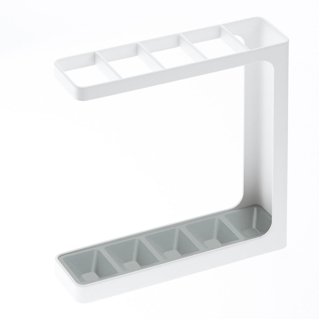 SCHIRMSTÄNDER Tower 7930 Weiß Metall 24.3/23.5/6.5 cm - Weiß, Metall (23.5/24.3/6.5cm) - Yamazaki