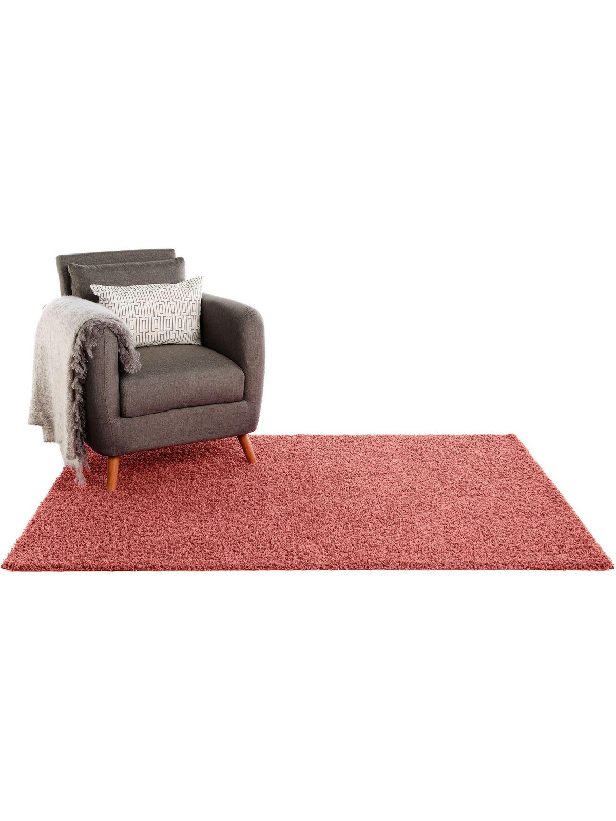 HOCHFLORTEPPICH Swirls Rosa 120x170 cm - Rosa, Textil (120/170cm) - benuta