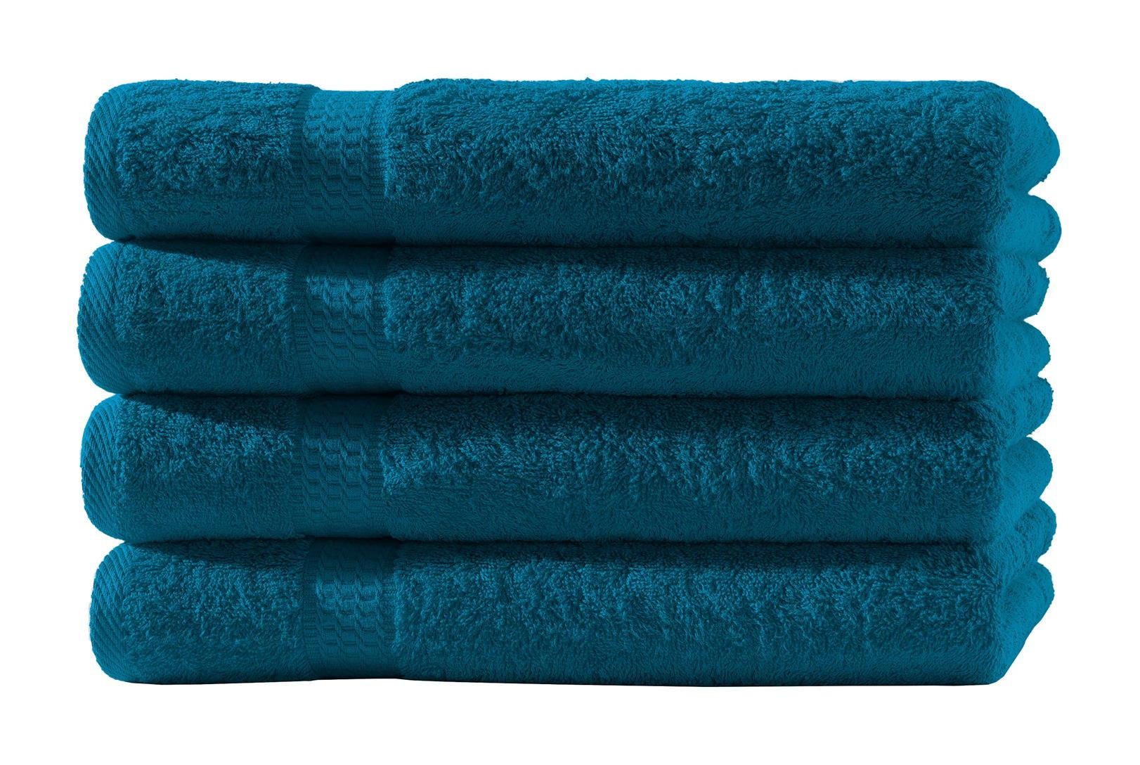 HANDTUCH 50x100 cm Frottier Handtücher im 4er Set aus 100% Baumwolle, Petrol 500g/m2 - Petrol, Textil (50/100cm) - Carpe Sonno
