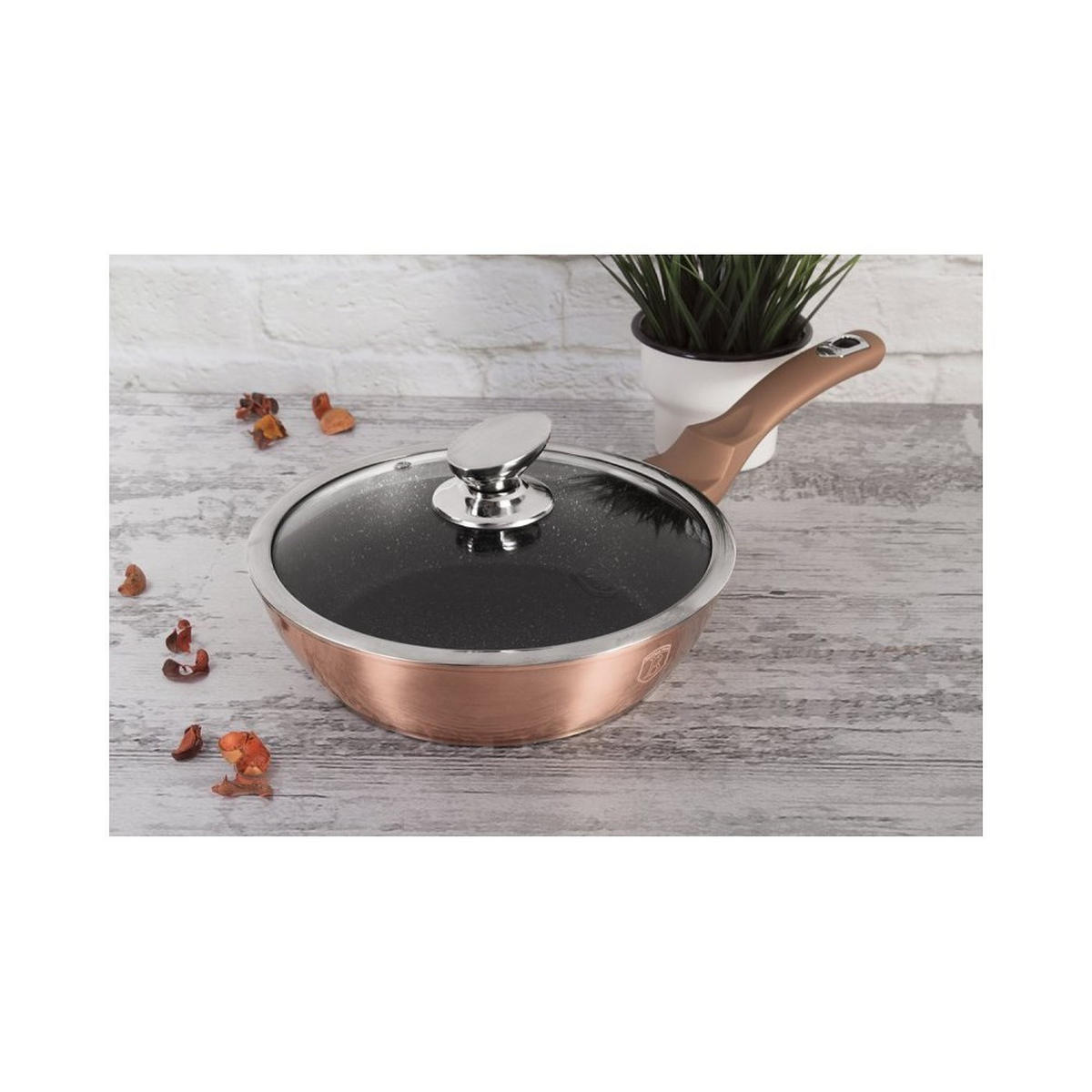 PFANNE Gold 28/28/6.5 cm BH1518N - Goldfarben, Metall (28cm) - Berlinger Haus