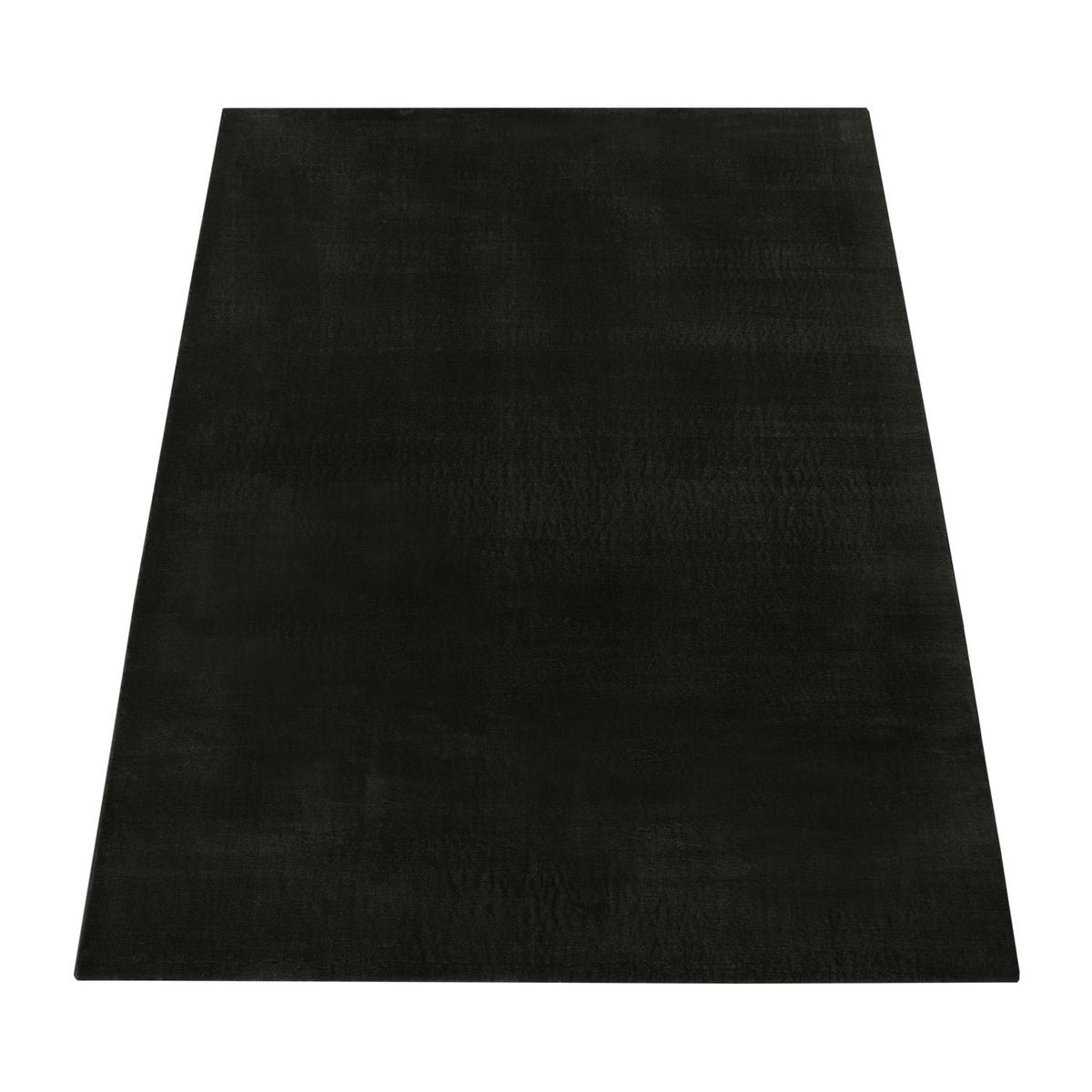 TEPPICH Kurzflor waschbar Unifarben Wohnzimmer schmutzabweisend Schwarz Rechteckig 200x280 - Schwarz, Textil (200/280cm) - KADIMA DESIGN