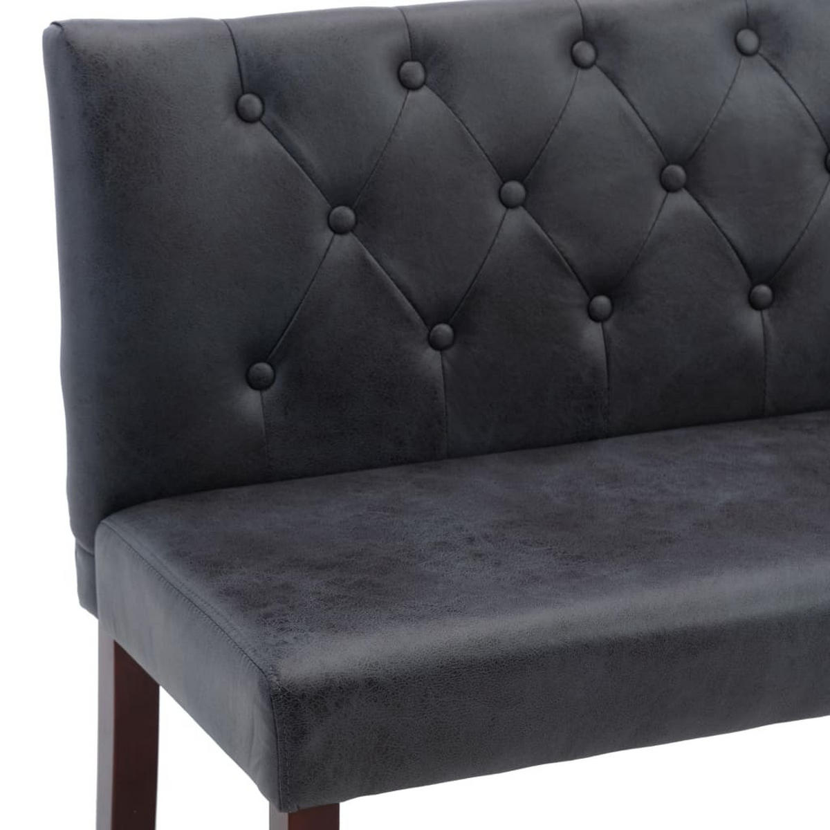 SITZBANK Mauri 148,5 cm Grau Wildleder-Optik - Grau, Textil (148.5/84.5/52cm) - DELUKE