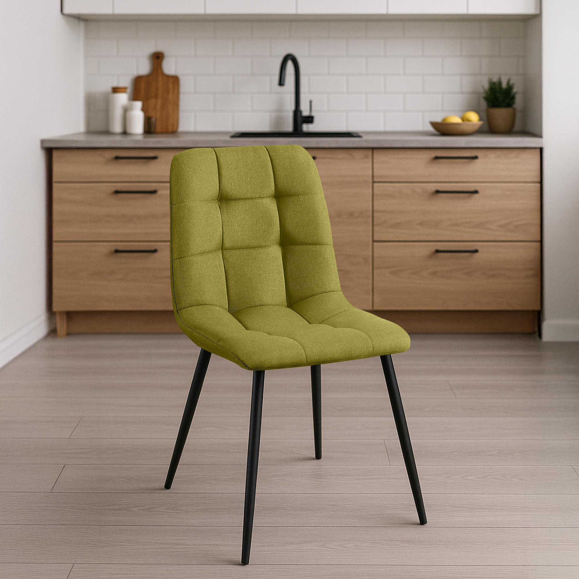 STUHL Stoff Grün - Schwarz/Grün, Textil/Metall (45/84/55cm) - CLP