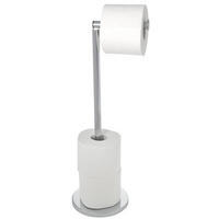 TOILETTENPAPIERHALTER in 1 - Edelstahl rostfrei 17/17/54 cm - Silberfarben, Metall (17/54/17cm) - Wenko