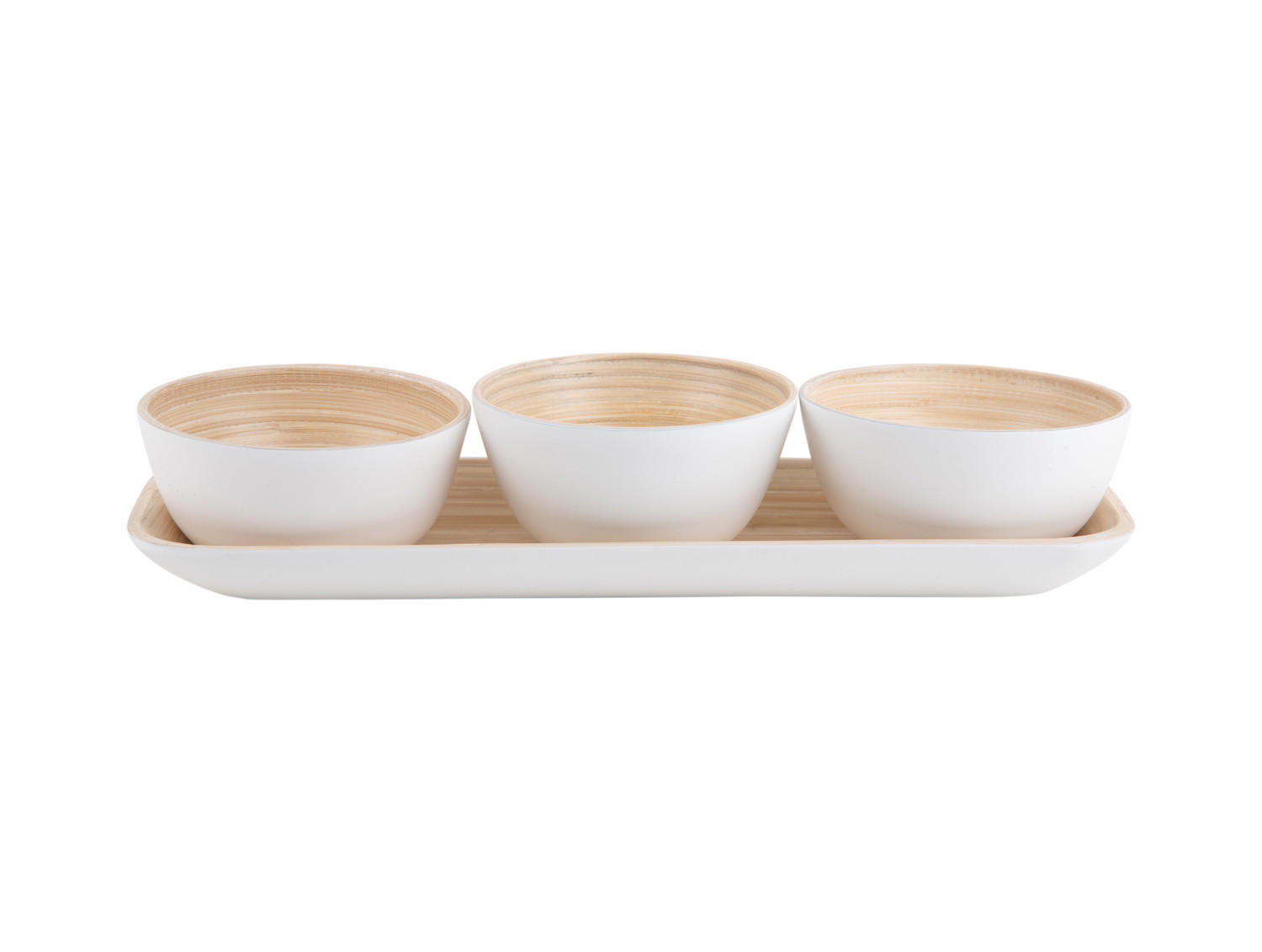 SNACK Set Puro 36/12/6 cm - Weiß, Naturmaterialien (12cm) - Present Time