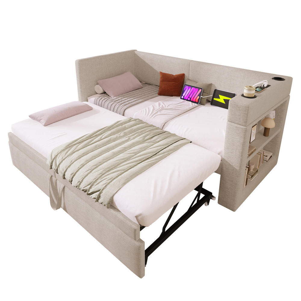 Flieks Tagesbett Beige 90x200 cm
