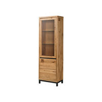 VITRINE Wildeiche 65x40x205 natur geölt VILLANDERS #146 - Naturfarben, Holz (65/205/40cm) - Massivmoebel24