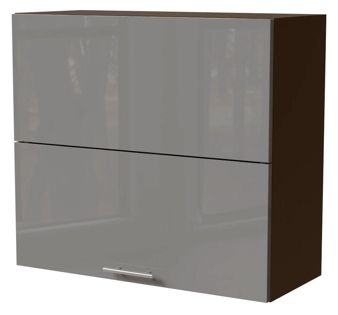 KÜCHENHÄNGESCHRANK Essen W8B/80-AV Grau Hochglanz / Lava Matt 80 / 32,5 / 72cm - Dunkelgrau/Grau, Holz/Holzwerkstoff (80/72/32.5cm) - Feldmann-Wohnen