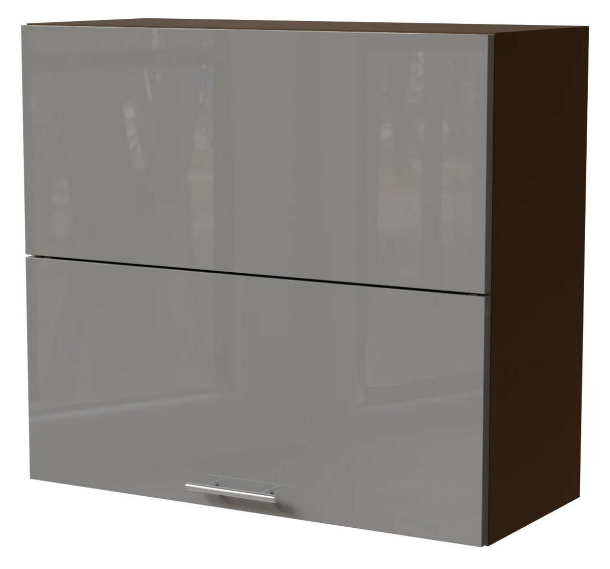 KÜCHENHÄNGESCHRANK Essen W8B/80-AV Grau Hochglanz / Lava Matt 80 / 32,5 / 72cm - Dunkelgrau/Grau, Holz/Holzwerkstoff (80/72/32.5cm) - Feldmann-Wohnen