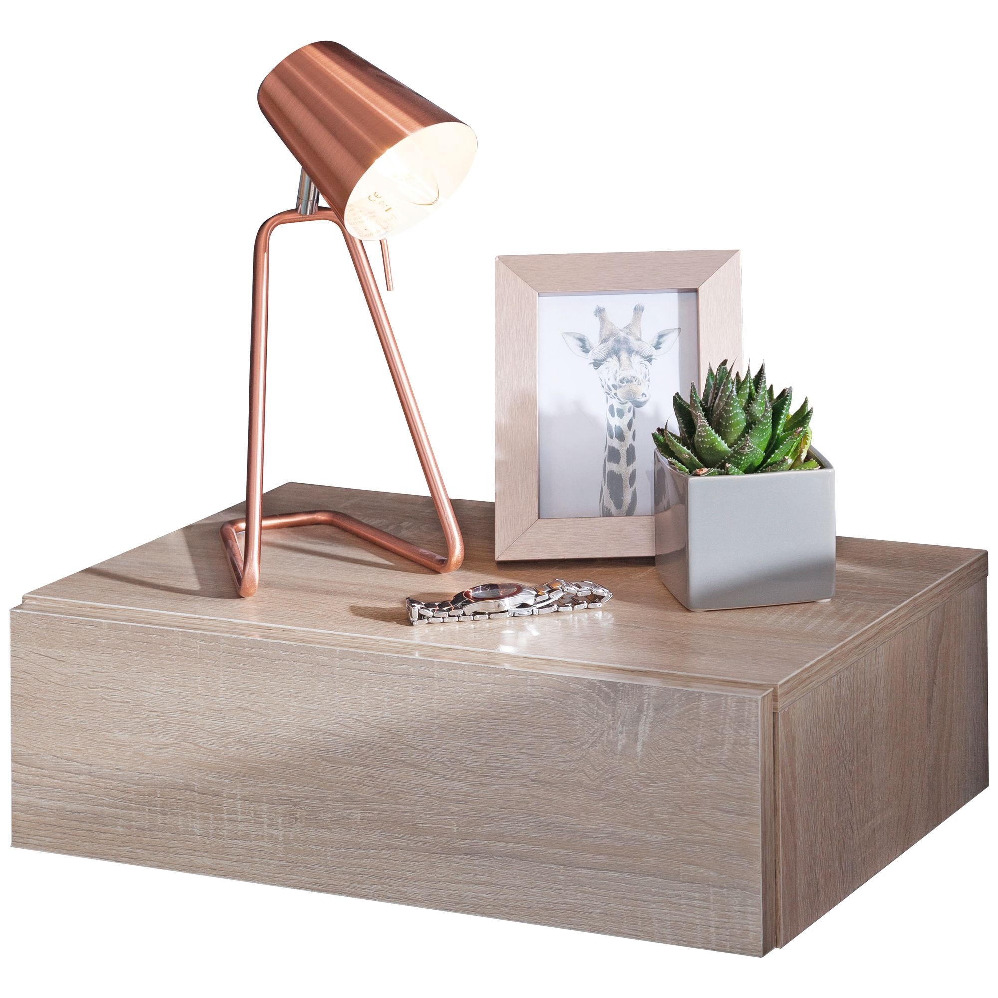 NACHTKONSOLE BESTAMI Holz Beistelltisch - Sonoma Eiche, Holzwerkstoff (30/15/46cm) - tinkaro