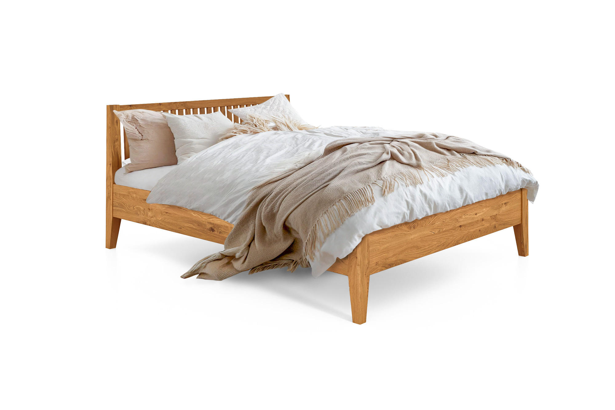 MASSIVHOLZBETT ELIAS 1 90x220 Wildeiche - Alteiche, Holz (90/220cm) - byoak