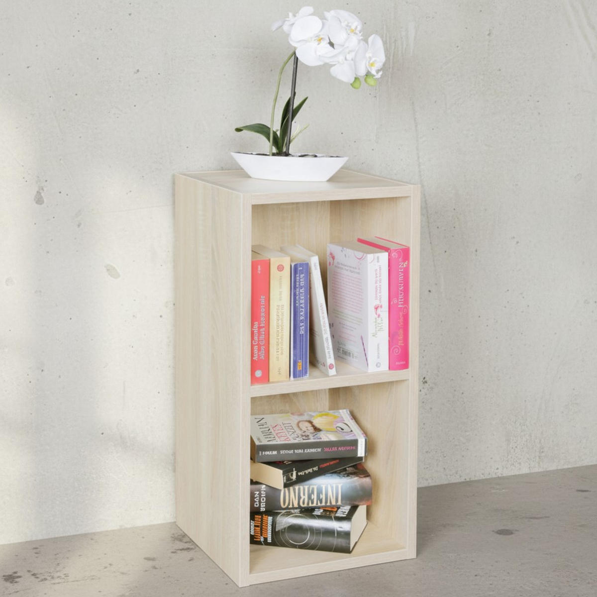 REGAL Melamin 2 Fächer Kompakt CERVINO, Beige 30x30x60 cm - Beige, Holz (30/60/30cm) - KADIMA DESIGN