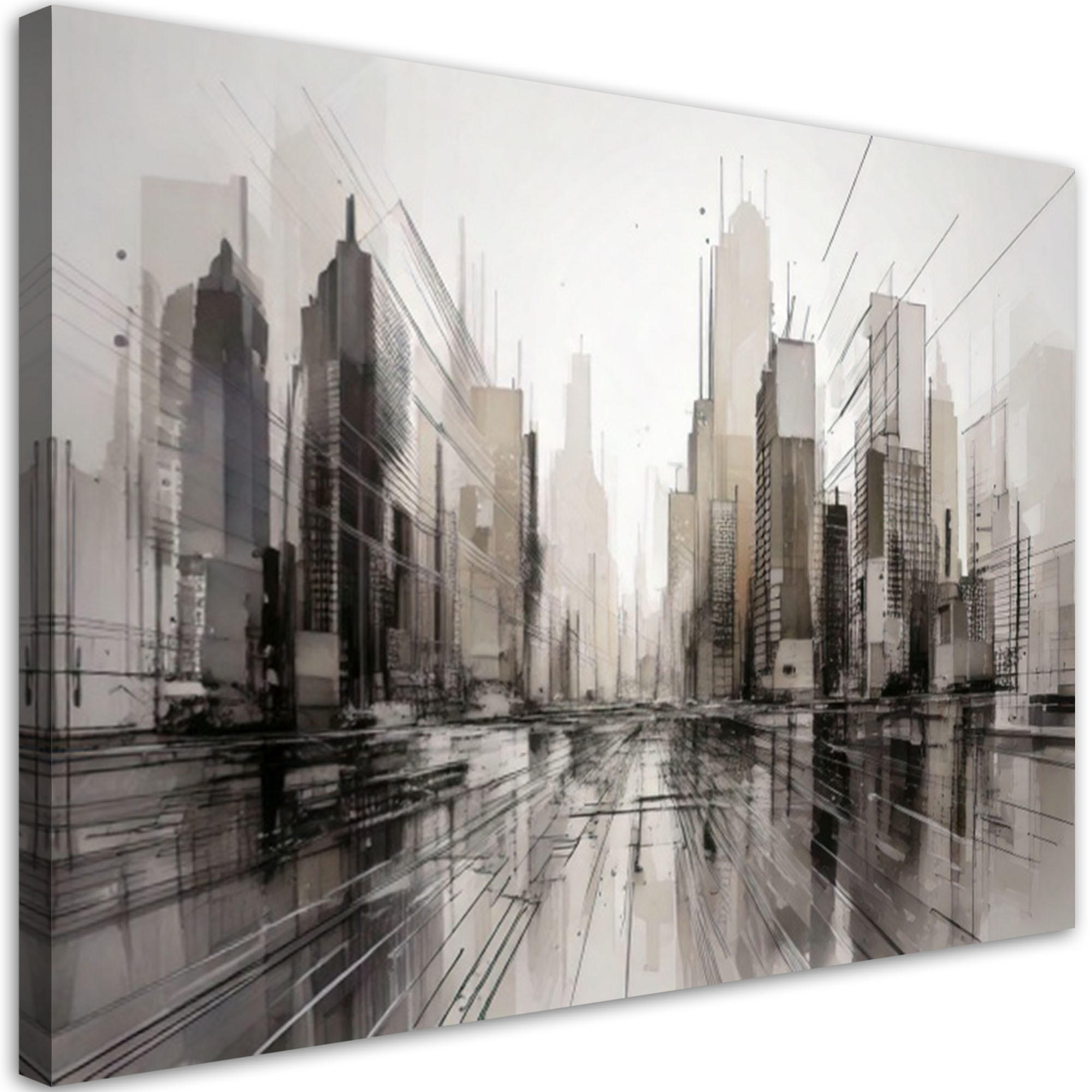 Feeby Leinwandbild Grau 60x40 cm