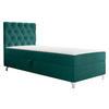 BOXBETT Chester 1, Seite: Links - Smaragdgrün/Silberfarben, Holz/Textil (90/200cm) - MIRJAN24