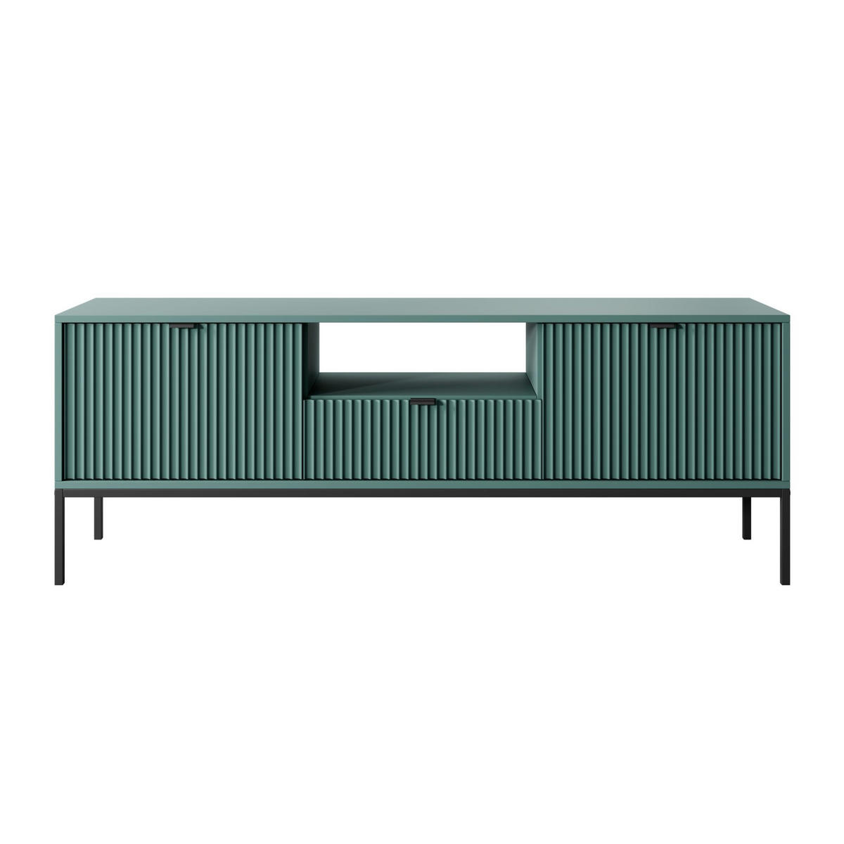 TV-LOWBOARD Vellore Grün / Schwarz 154 cm - Schwarz/Grün, Holzwerkstoff/Metall (154/56/39cm) - Selsey