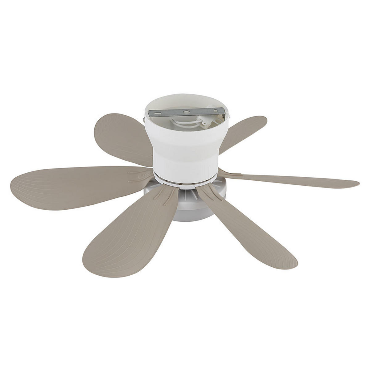 DECKENVENTILATOR DELORES LED, Metall, Weiß matt, 51 cm - Weiß, Metall (51/51/16.5cm) - Globo Lighting