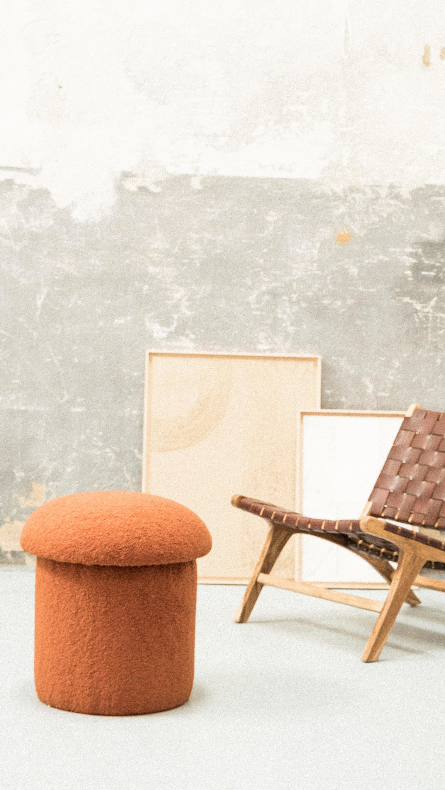 Thumbnail - RNT By Really Nice Things Pouf, Orange, Textil, 45x50x45 cm, Wohnzimmer, Hocker, Poufs