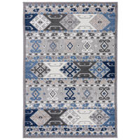 TEPPICH In-Outdoor Blue Ethnische - Kurzflor Rechteckig Grau - 140 x 200 cm - Blau, Textil (140/200cm) - Mazovia