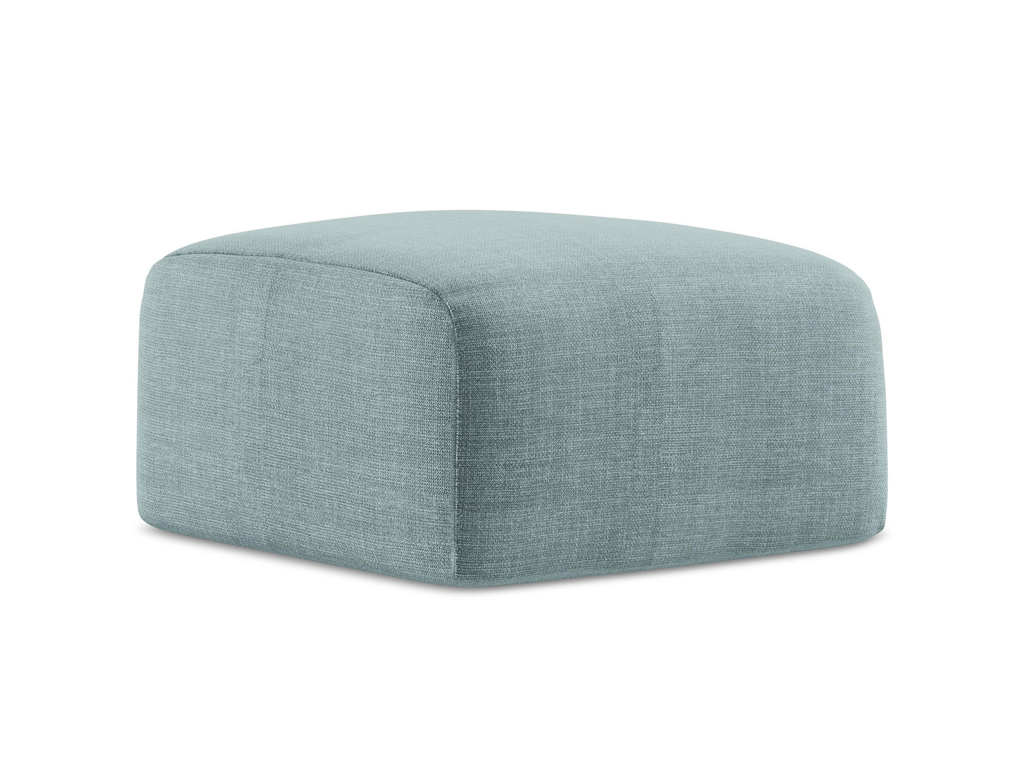 POUF Strukturstoff Blau - Pastellblau/Schwarz, Holzwerkstoff/Kunststoff (65/40/65cm) - Makamii