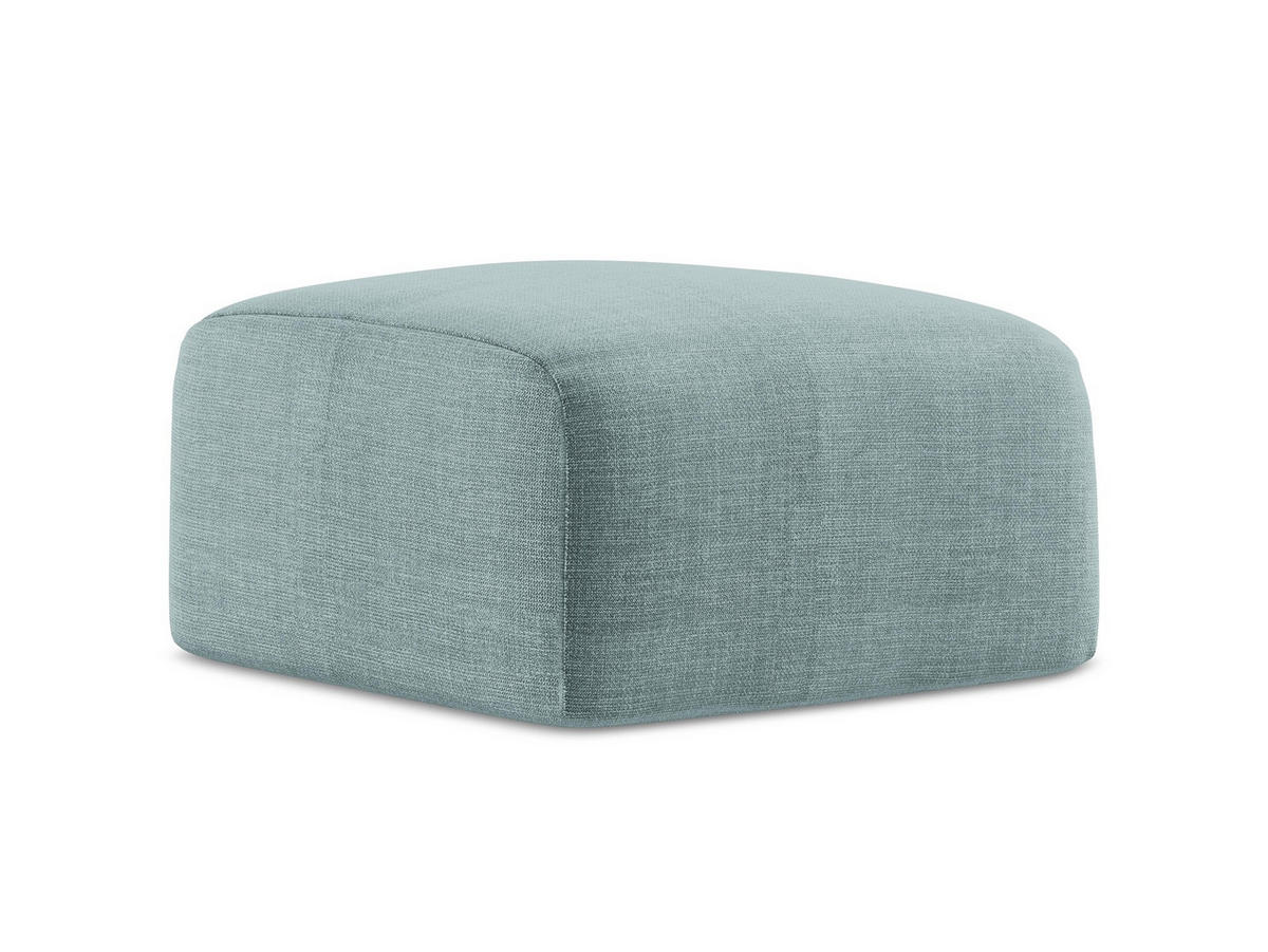 POUF Strukturstoff Blau - Pastellblau/Schwarz, Holzwerkstoff/Kunststoff (65/40/65cm) - Makamii