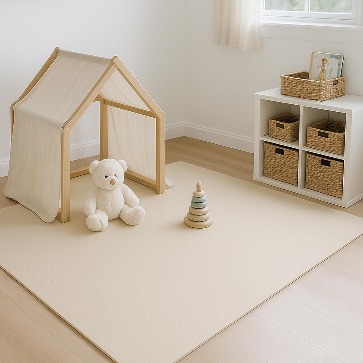 SPIELMATTE Classic Clay beige 131x131 - Beige, Kunststoff (131/131cm)