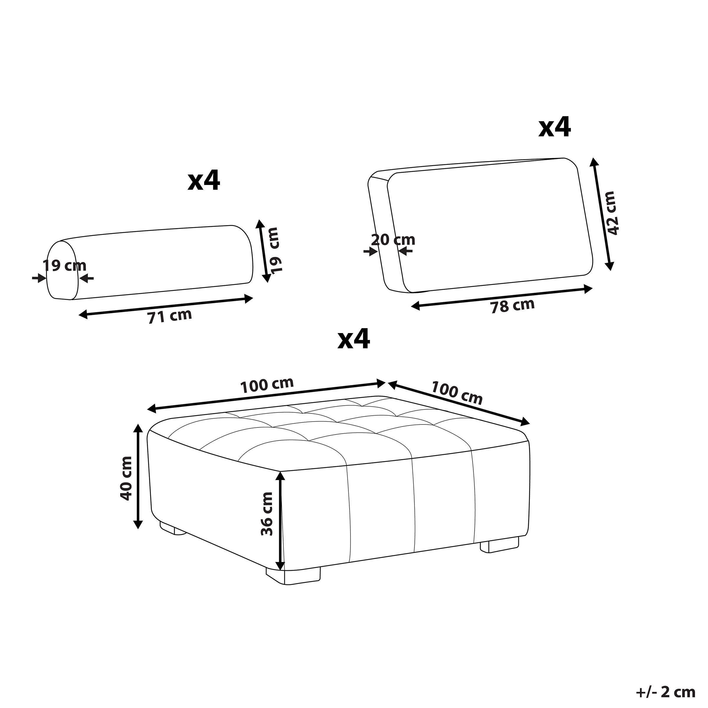 Thumbnail - Beliani 4-Sitzer, Beige, Textil, 200x40x100 cm, Wohnzimmer, Sofas & Couches, Sitzgarnituren