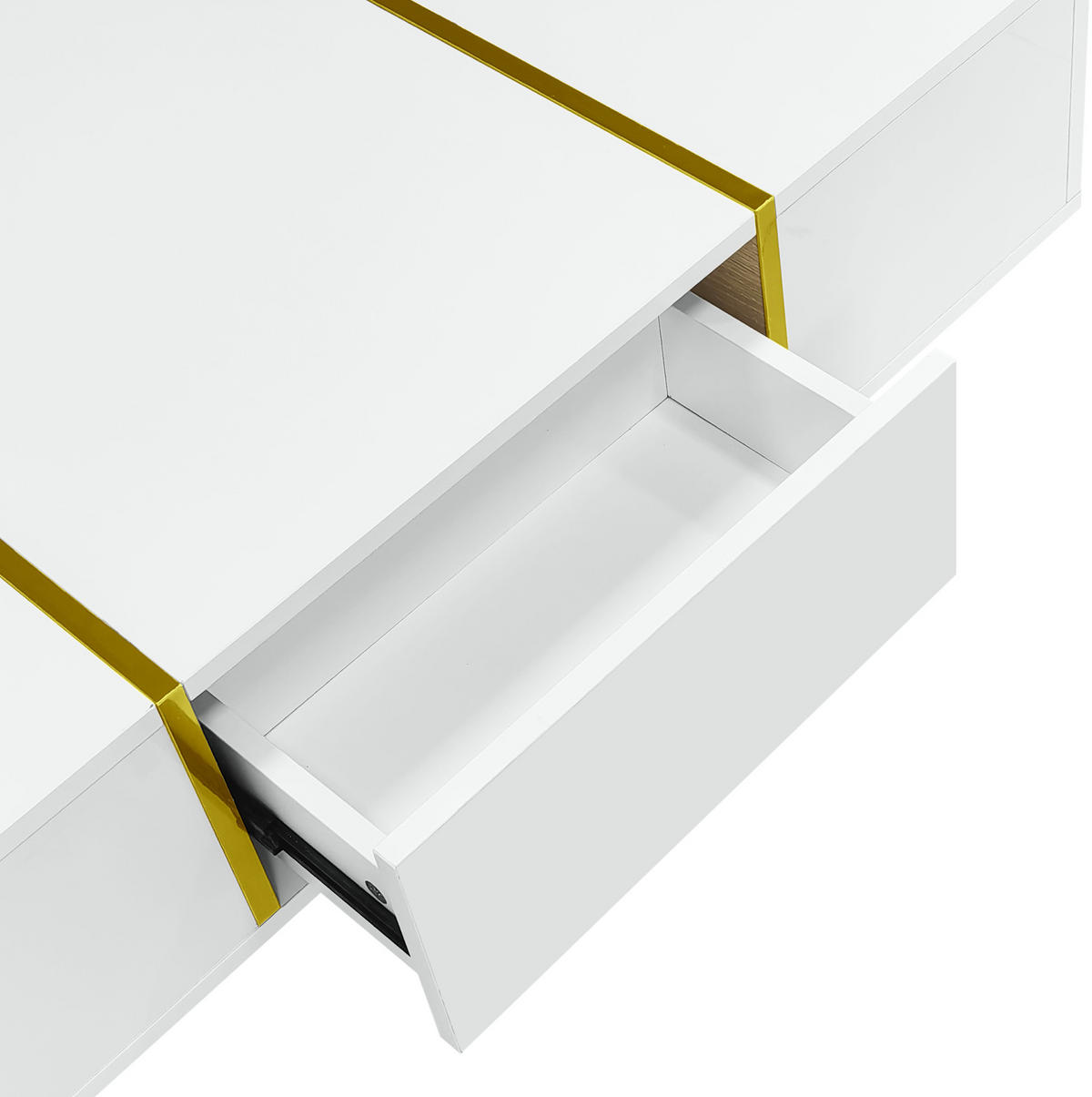 TV-ELEMENT mit Couchtisch - Kombination 2er-Set in Hochglanz Weiß - Weiß, Holzwerkstoff (170/46/35cm) - OKWISH