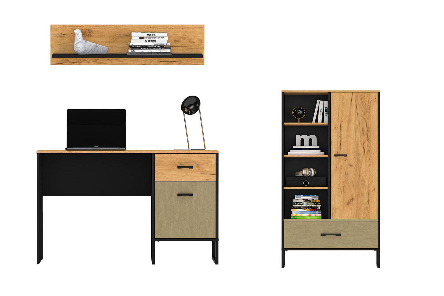 Feldmann-Wohnen Jugendzimmer-Set Braun 200x156x55 cm