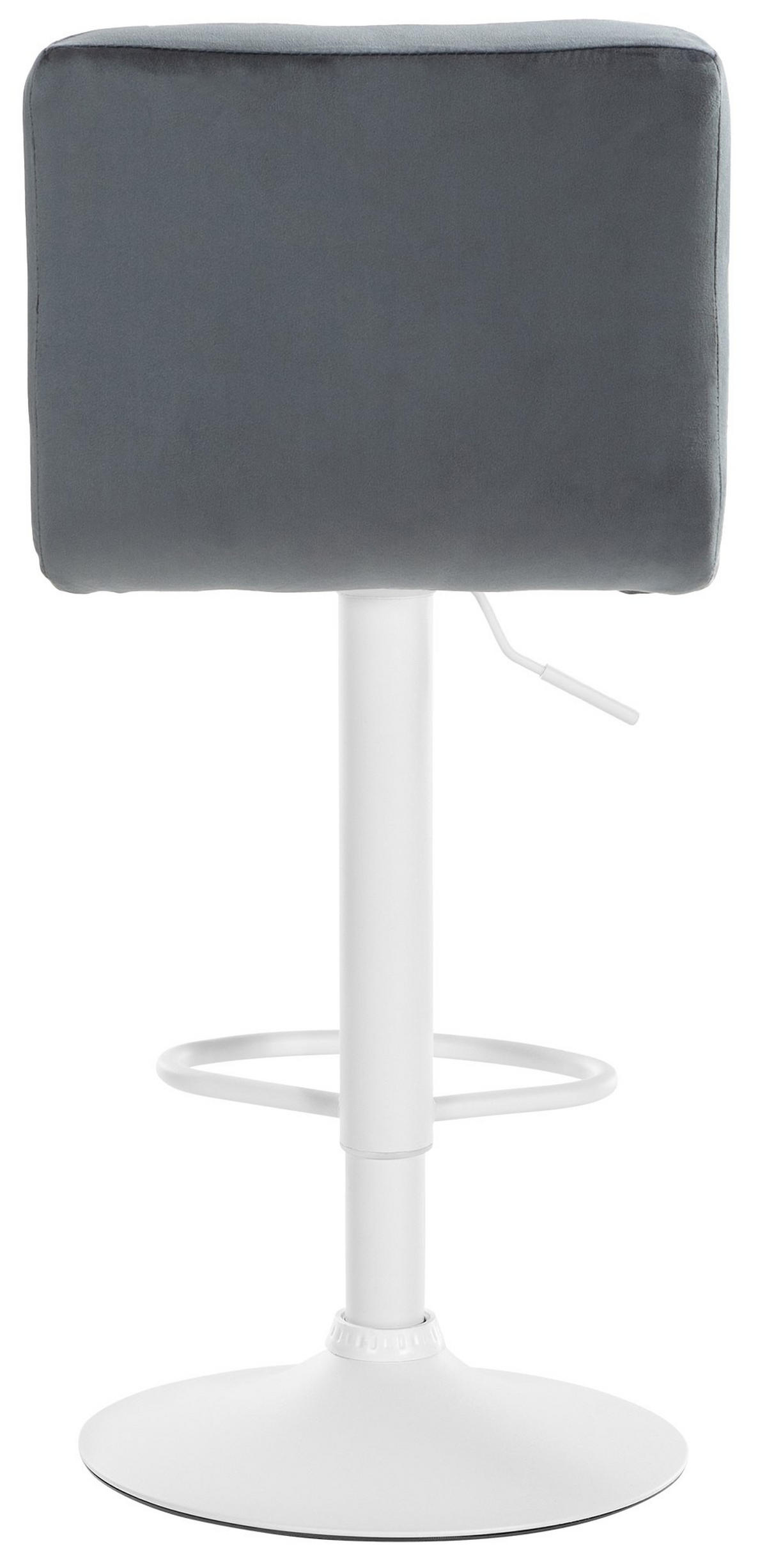 BARHOCKER BRISBAN Dunkelgrau Samt Weiß - Dunkelgrau, Textil/Metall (46/94/47cm) - DELUKE