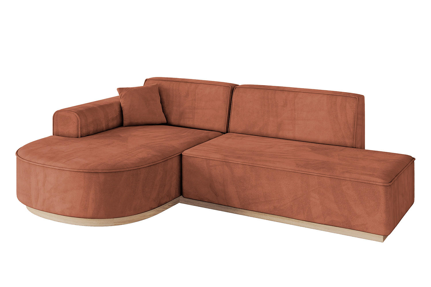 ECKSOFA Ottomane Links ARRIO-L1 - 243x171x83 cm Apricot - Koralle, Holzwerkstoff/Textil (243/171cm) - ALTDECOR