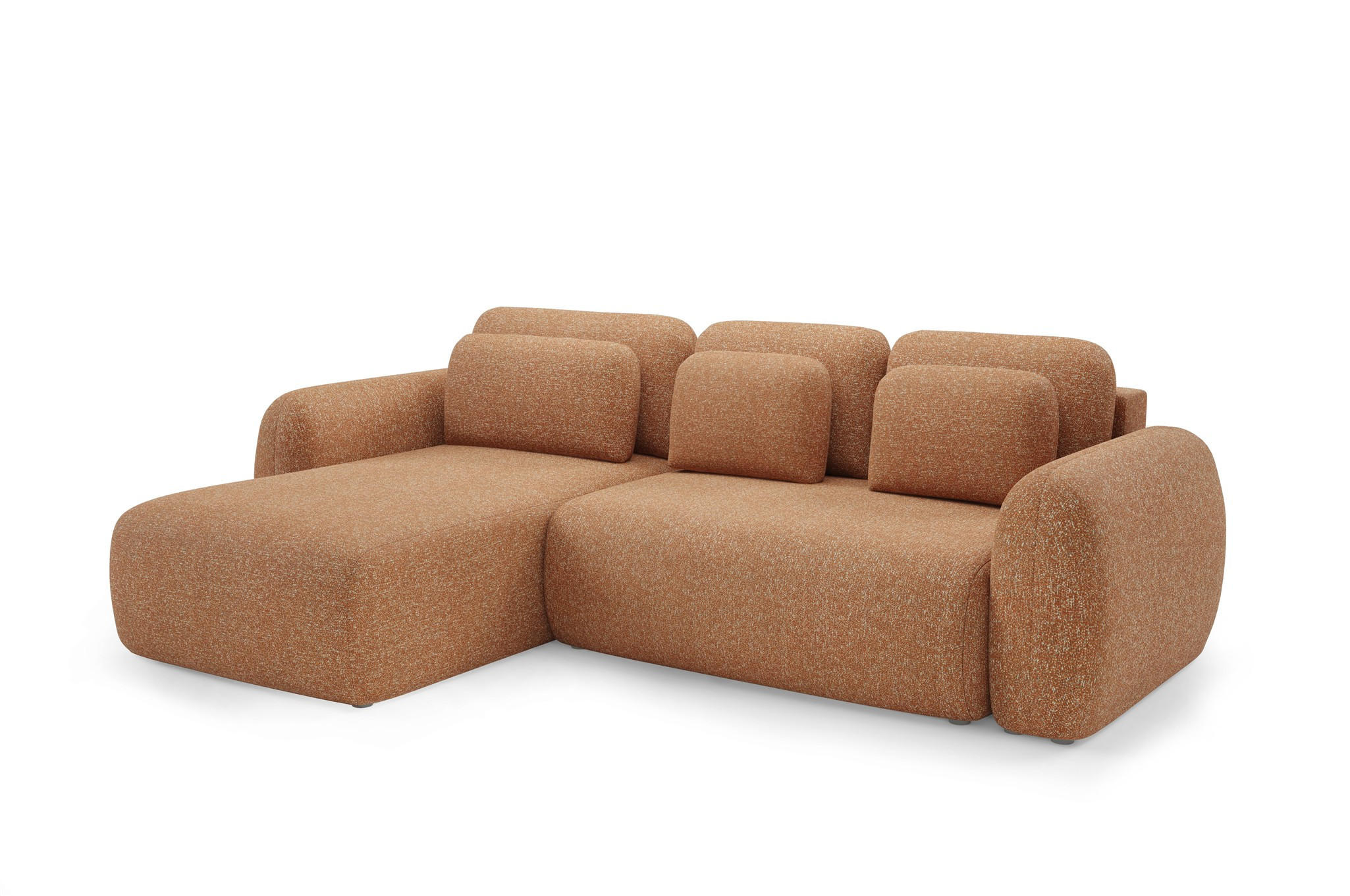 ECKSOFA Gaston Mit Schlaffunktion - Rotbraun, Holzwerkstoff/Textil (304/190cm) - Fun Möbel