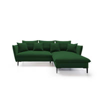 ECKSOFA GLOSS mit Schlaffunktion, Ottomane & goldenen Füßen – Samtsofa im GLOSSour-Stil mit Zierkissen, 258x167x91 cm, Rechte, BURGUND - Platinfarben, Holz/Textil (258/167cm) - DomoHome