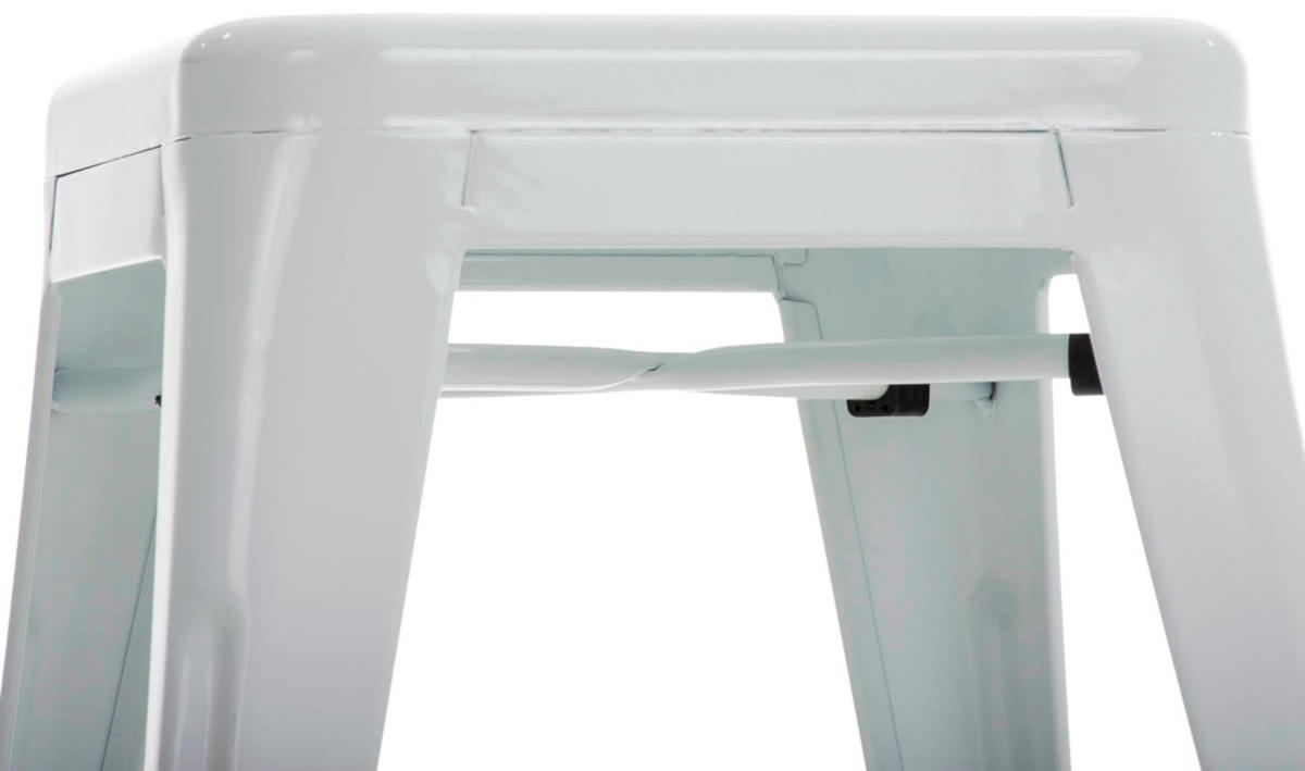 SITZHOCKER 4er Set Arvida weiß - Weiß, Metall (40/46/40cm) - TPFLiving