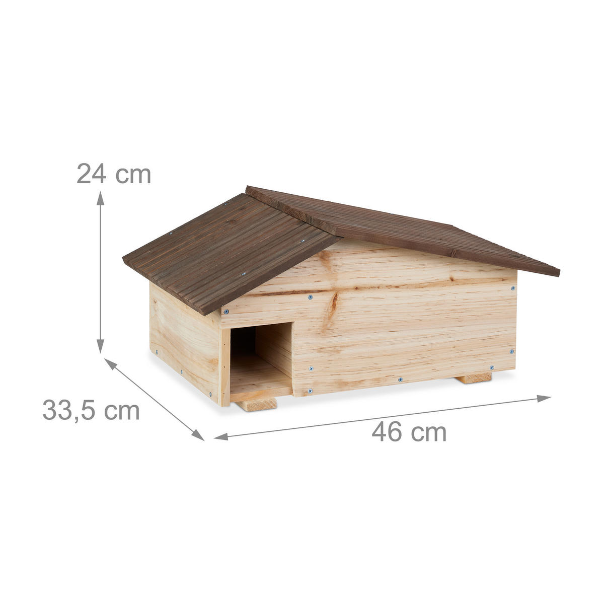 IGELHAUS - Hellbraun, Holz/Metall (46/24/33.5cm) - Relaxdays