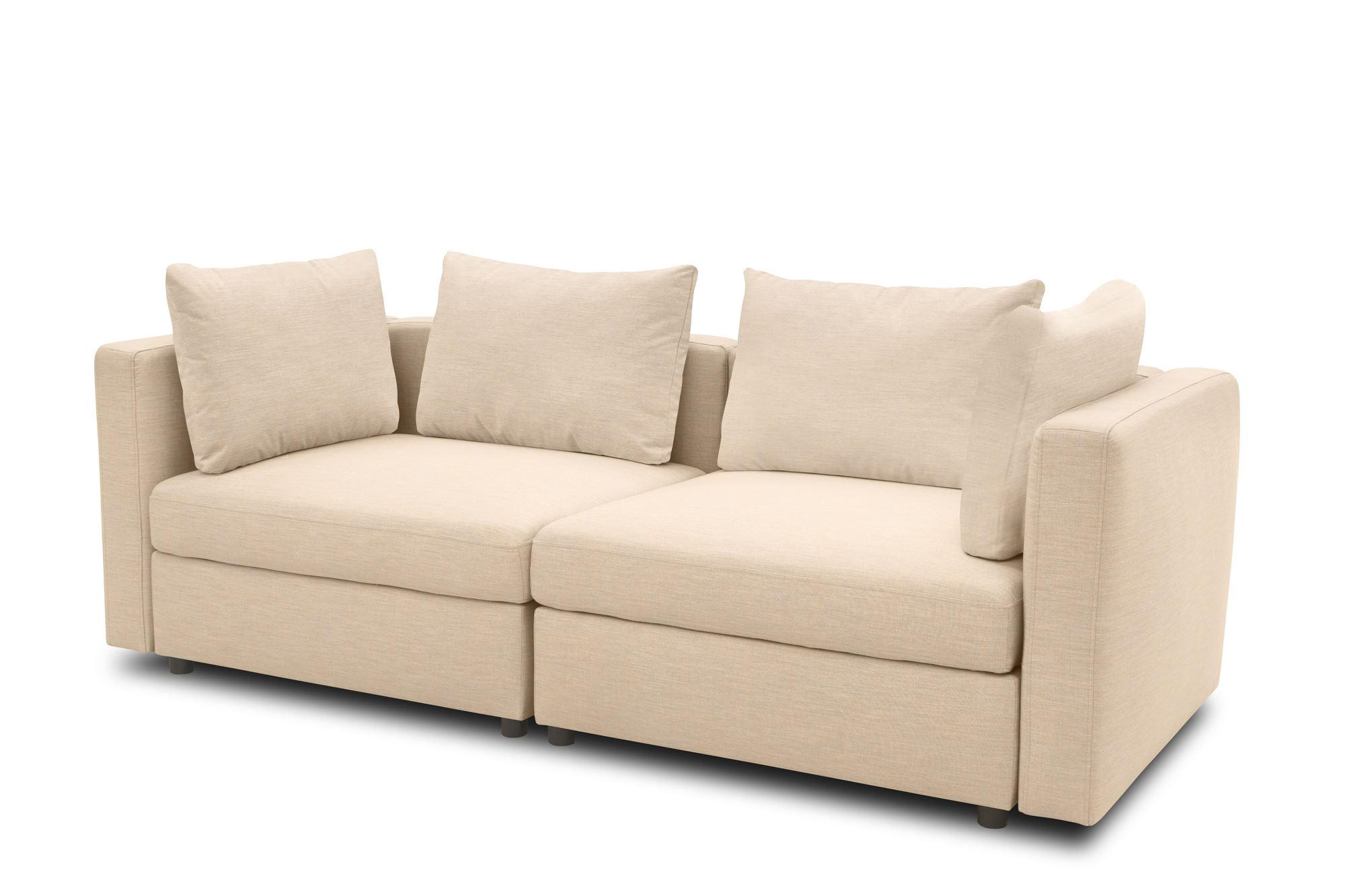 GARTENLOUNGE-SOFA 2-Sitzer Bozhana 220x67x96 mit Outdoorbezug in beige - Beige, Kunststoff (220/67/96cm) - 58aufmkessel