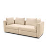 GARTENLOUNGE-SOFA 2-Sitzer Bozhana 220x67x96 mit Outdoorbezug in beige - Beige, Kunststoff (220/67/96cm) - 58aufmkessel