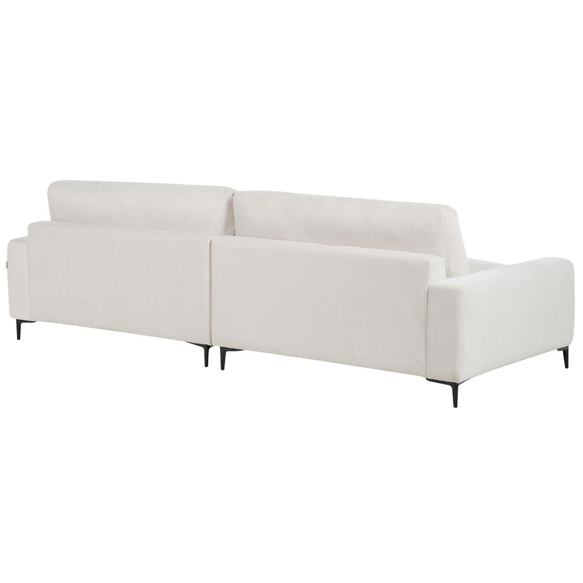 3-SITZER-ECKSOFA cremeweiß linksseitig Maloy - Schwarz/Weiß, Textil (272/189cm) - Beliani