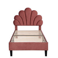 POLSTERBETT Glamour mit Höhenverstellbarem Kopfteil 90/200 cm Samt Bordeaux - Rot, Textil (90/200cm) - Creahappy