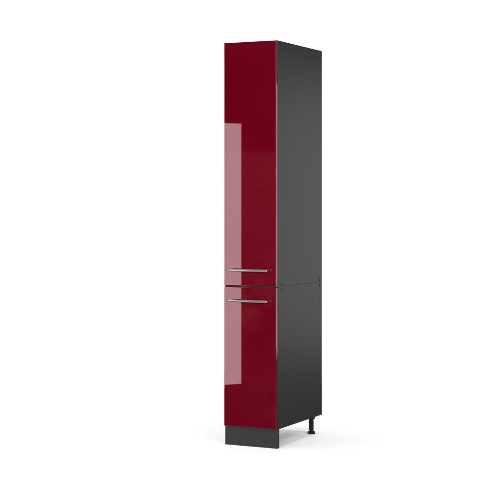 APOTHEKERSCHRANK Fame-Line Bordeaux Hochglanz 30 cm - Bordeaux/Anthrazit, Holzwerkstoff (30/207/58cm) - Vicco