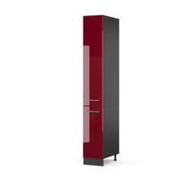 APOTHEKERSCHRANK Fame-Line Bordeaux Hochglanz 30 cm - Bordeaux/Anthrazit, Holzwerkstoff (30/207/58cm) - Vicco