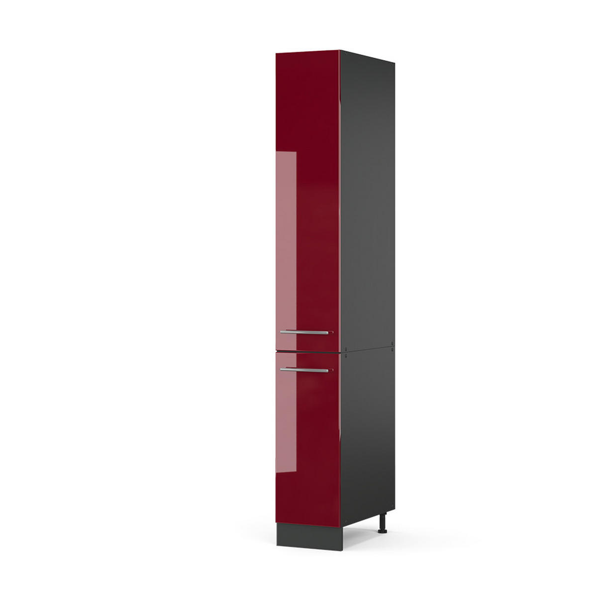 APOTHEKERSCHRANK Fame-Line Bordeaux Hochglanz 30 cm - Bordeaux/Anthrazit, Holzwerkstoff (30/207/58cm) - Vicco